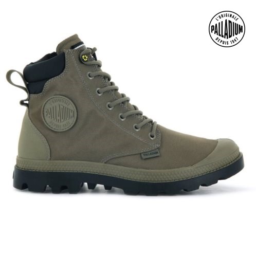 Palladium Pampa SC Recycle WP+N Men's Boots Olive | UK H856-PBV